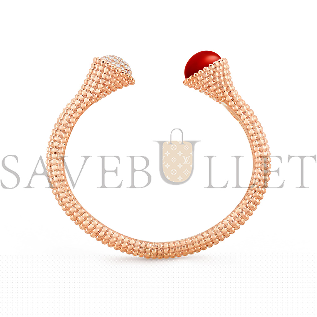 v*n cl*f arpels perlÉe couleurs bracelet, medium model - rose gold, carnelian, Di*m*nd  vcarp27400